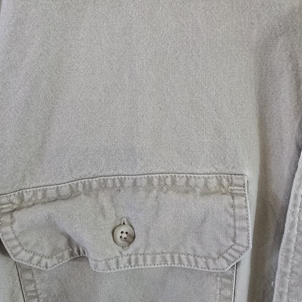 L.L.Bean Men's M Tall Khaki Chamois Cloth Button Front Shirt Cotton Work Outdoor - Picture 5 of 7